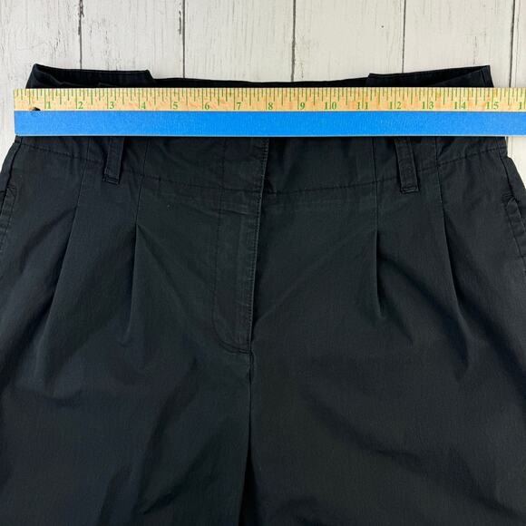 J.Crew Black Cotton Poplin Tapered Paper-bag High Waist Crop Ankle Pants Size 4 - Picture 14 of 15